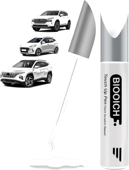 Touch Up Paint Pen Exact Color Match Car Chip and Scratch Repair (for Hyundai, Quartz White Pearl Tricoat(W8/WW8))