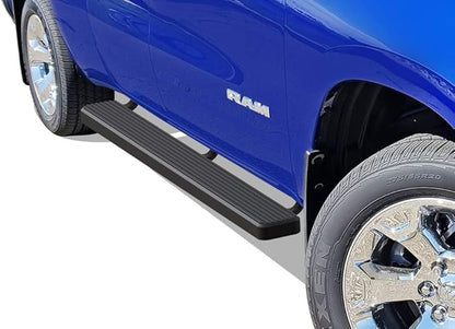 APS 6in Stainless Steel Black Running Boards Compatible with Ram 1500 2019-2026 Crew Cab (Will Not Fit 2018 Previous Generation Build in 19-24) (Nerf Bars Side Steps)