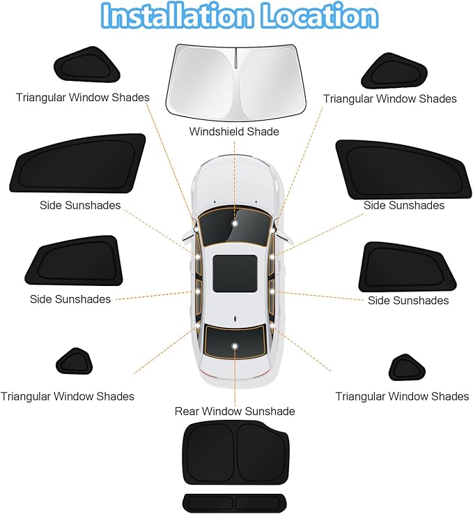 KUST Car Window Shades for Toyota Prius 2010 2011 2012 2013 2014 2015 Windshield Sun Shade Side Window Cover UV Block Privacy Protection Accessories for Camping Blackout Rear Back Full Set 11PCS