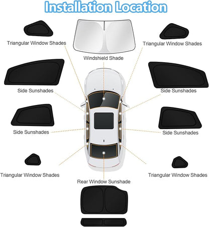 KUST Car Window Shades for Toyota Prius 2010 2011 2012 2013 2014 2015 Windshield Sun Shade Side Window Cover UV Block Privacy Protection Accessories for Camping Blackout Rear Back Full Set 11PCS