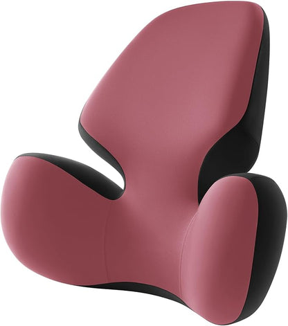 BEBAS Lumbar Support Pillow for Office Chair - Ergonomic Memory Foam Back Cushion for Lower Back Pain Relief - Washable & Breathable Cover - Fits Car Seats, Gaming Chairs & Wheelchairs - Red
