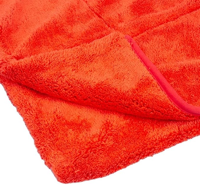 Maxshine Big Red Microfiber Towel (1000GSM) - Large Plush, Rinse-Free, Double-Sided Detailing for Cars (20”x28” / 51x71cm), Professional Auto Detailing Towel