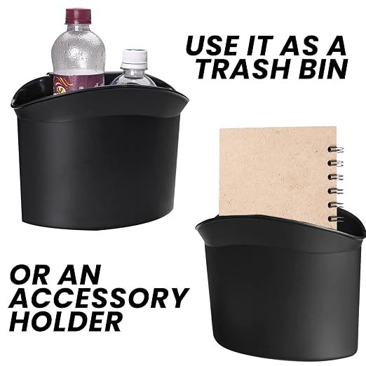 VaygWay Hanging Car Mini Trash Can - Premium Quality Portable Black Car Garbage Can for Cars, Office, Home