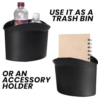 VaygWay Hanging Car Mini Trash Can - Premium Quality Portable Black Car Garbage Can for Cars, Office, Home