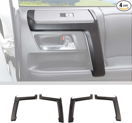 Voodonala for 4Runner Inner Door Handle Door Pull Cover Trim Decoration Garnish for Toyota 4Runner Interior Accessories 2010-2025+ 4pcs Matt Black