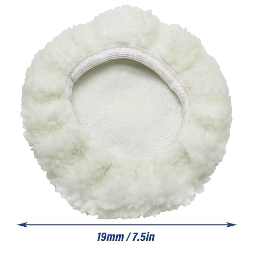 Bonsicoky 6 PCS Car Polishing Bonnet Buffing Pad Lamb Fleece Buffing Pad Cover for 7" - 8" Car Polisher, White