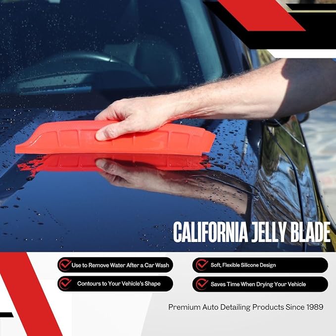 California Car Duster Jelly Blade Flexible Silicone Auto Drying Tool in Red 20083