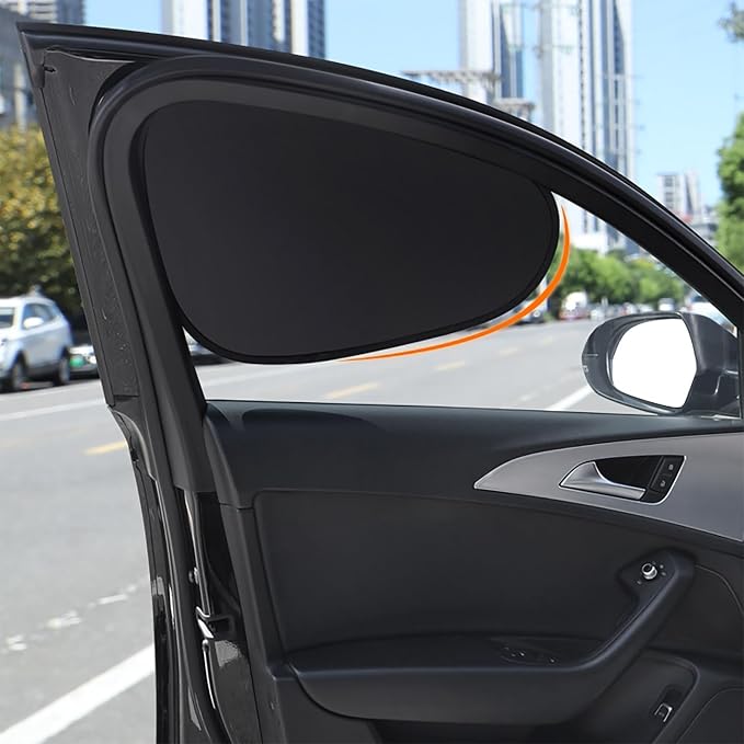 Car Window Sun Shade 4 Pack, Static Cling Side Window Sunshade, UV Protection Privacy Cover, Universal Fit for Car SUV Truck