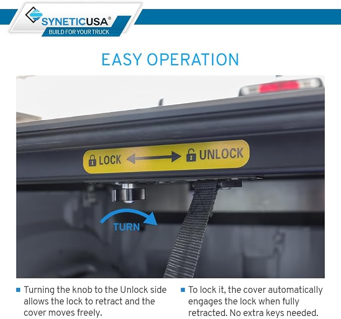Syneticusa AR Automatic Retractable Truck Bed Cover with Crossbars for Ford F-150 2004–2026 | 6’7” (78.9”) Bed | Aluminum Hard Retractable Tonneau Cover | Easy Installation | Waterproof, Low-Profile