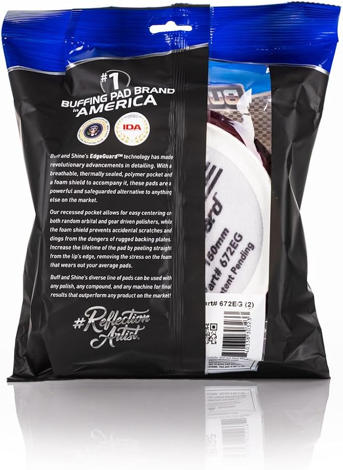 Buff and Shine - EdgeGuard Foam Buffing Pads - Maroon - 6" Medium Cut Pad - Pack of 2