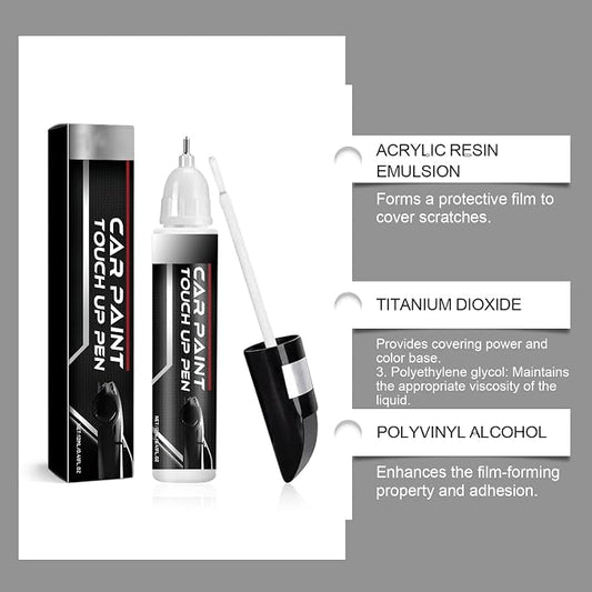 White Car Touch Up Paint Pen, Color Accurate Car Scratch Repair for Cars, 2-in-1 Auto Paint Scratch Remover, Fast Dry, Easy to Use, Long Lasting, Universal for Most Vehicles