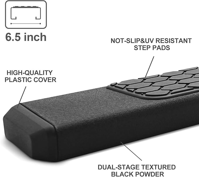 COMNOVA 6.5 Inch Running Boards Compatible with 2022-2026 Toyota Tundra Crewmax Cab(4 Full-Size Door).Toyota Tundra Running Boards Black Honeycomb 2 Piece Side Steps Rock Sliders Step Bars