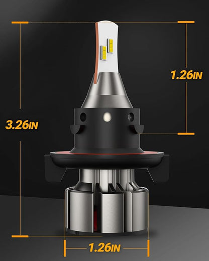 SEALIGHT H13 LED Bulbs, L2 9008 24,000LM Super Brightness 6000K Cool White Fog Bulbs, IP68 Waterproof, Plug and Play, 15000RPM Turbo Fan, 60000Hrs Lifespan, 1:1 Size Driving Bulbs, Pack of 2