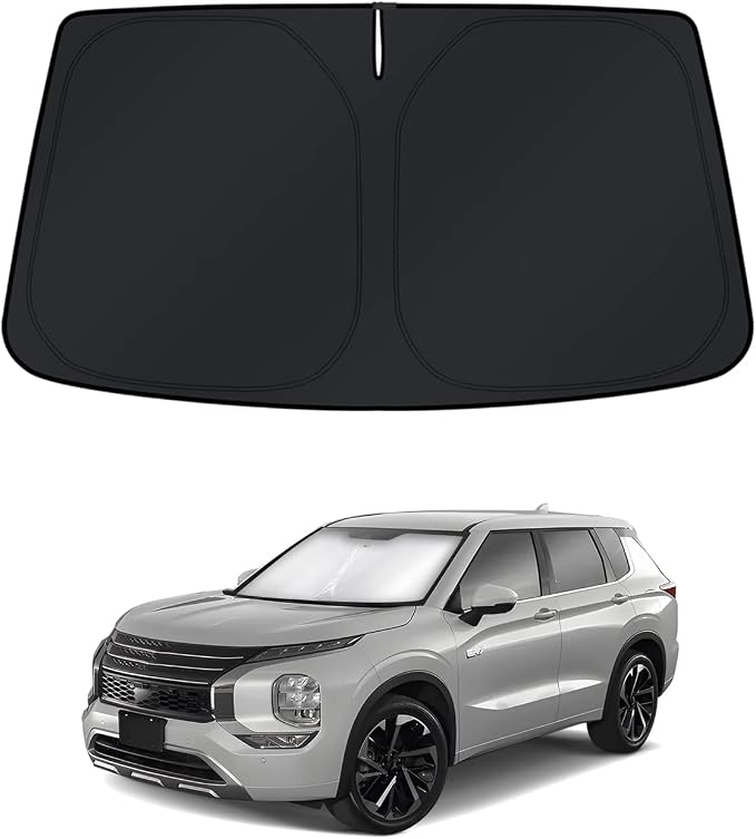 KUST Windshield Sun Shade for Mitsubishi Outlander 2022-2024 2025 2026 Window Accessories Shade Sun Visor Foldable Block UV Rays Keep Car Cooler