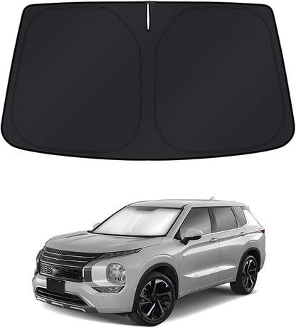KUST Windshield Sun Shade for Mitsubishi Outlander 2022-2024 2025 2026 Window Accessories Shade Sun Visor Foldable Block UV Rays Keep Car Cooler
