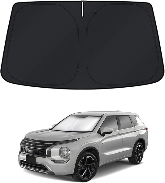 KUST Windshield Sun Shade for Mitsubishi Outlander 2022-2024 2025 2026 Window Accessories Shade Sun Visor Foldable Block UV Rays Keep Car Cooler