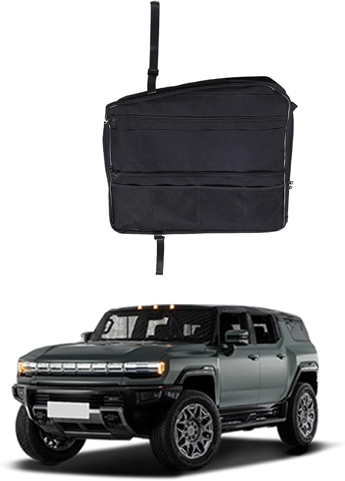 Sunroof Storage Bags for Hummer EV 2022-2026 SUV/SUT, Overhead Storage Organizer Cargo, 600D Oxford Overhead Storage Bag/Waterproof/Foldable/Top Sunshade with Hardtop Suction fixing (C)