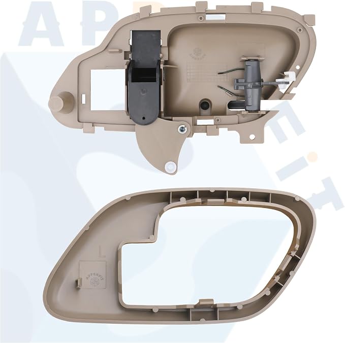 APPERFiT Interior Door Handle w/Bezel Kit LH (Tan) Compatible with 1995-2002 Chevy Chevrolet GMC Truck C1500 C2500 C3500 K1500 K2500 K3500 Suburban Tahoe Yukon Replaces 15708051