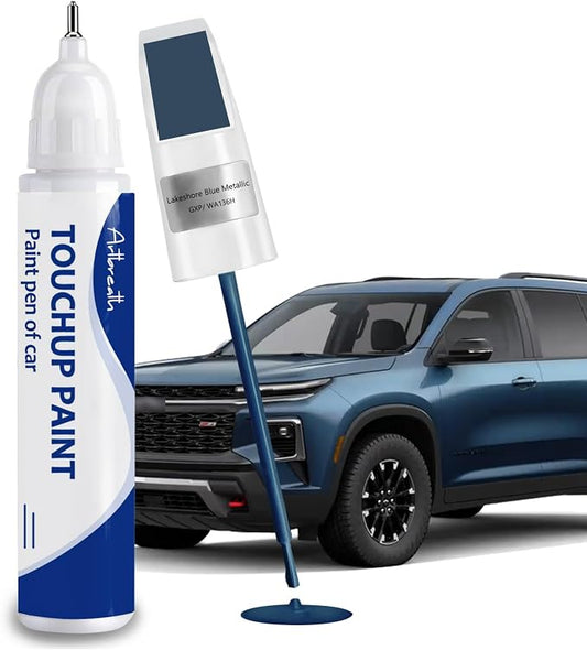 Lakeshore Blue Metallic(GXP/WA136H) Touch Up Paint for Chevrolet-Exact Match–Chips and Nicks Car Paint Scratch Repair Kit Automotive Paint Pen for Silverado/Equinox EV/Tahoe/Colorado/Blazer/Express