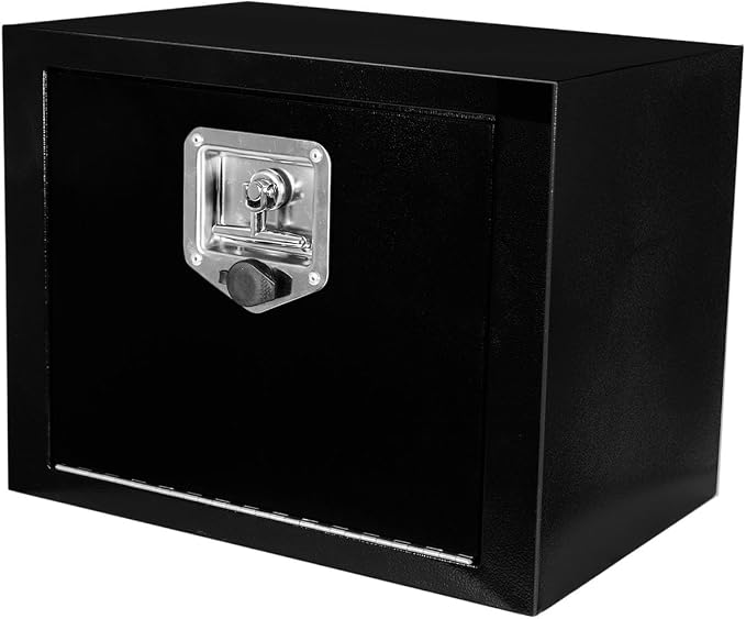 18"x 12"x 14" Steel Underbody Truck Tool Box with T-Handle Lock Latch, 18 Inch Heavy Duty Steel Under Body Toolbox for Pick Up Truck RV, Under Mount Tool Box