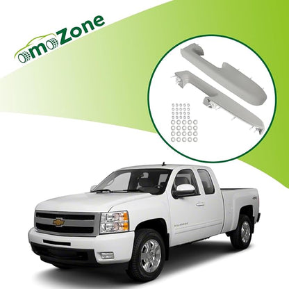 Door Armrest Repair Kit Left Driver & Right Passenger Side Door Panel Handle Gray Compatible with 2010-2014 Chevy Silverado GMC Sierra 1500 2500HD 3500HD Replaces 22818466 22818471