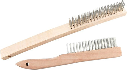 Performance Tool 1450 Tough Steel Brushes with Wood Handle - Heavy Duty Wire Bristles for Rust Removal, Cleaning, and Surface Prep