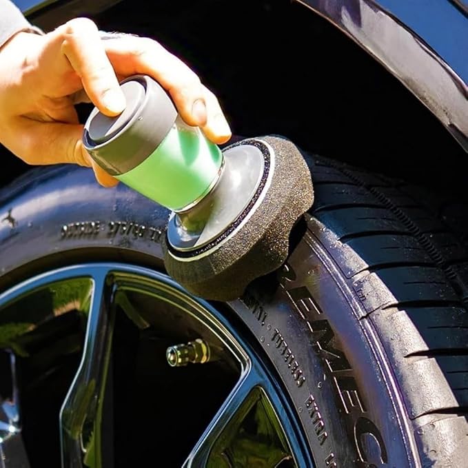For Car And Truck Tire Shine Applicator With Integrated Pump Reservoir, Foam Brush For Smooth Tire Dressing Application And Reusable Pads