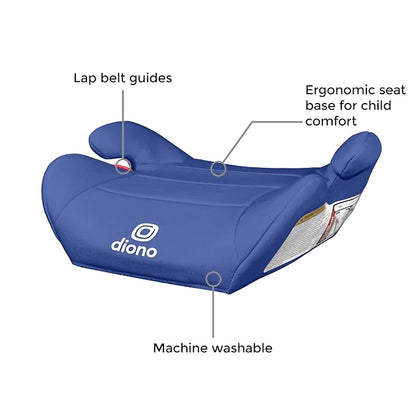 Diono Solana Lite Backless Booster Car Seat Pack of 2, Lightweight & Portable for Travel, Machine Washable Covers, 40-100 lbs, Blue Surge