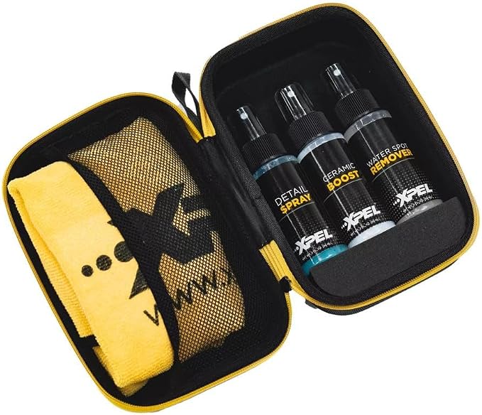 XPEL 3-Pack Ceramic Coating Maintenance Kit – for Paint, PPF & Glass | Ceramic Boost, Waterless Detail Spray, Water Spot Remover & Premium Microfiber Towel in Branded Case