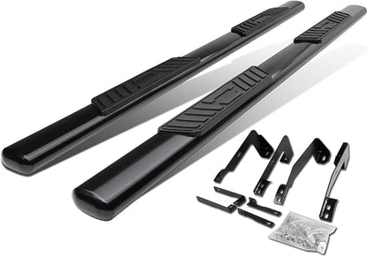 DNA Motoring 5 Inches Running Boards Compatible with 02-08 Ram 1500 Quad/Crew Cab, Powder Coated Side Step Nerf Bars, STEPB-5O-933-BK