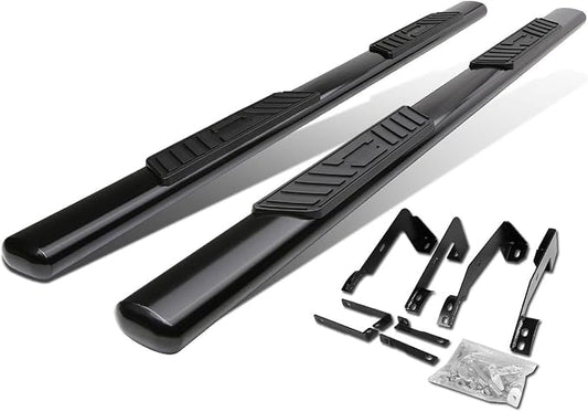 DNA Motoring 5 Inches Running Boards Compatible with 02-08 Ram 1500 Quad/Crew Cab, Powder Coated Side Step Nerf Bars, STEPB-5O-933-BK