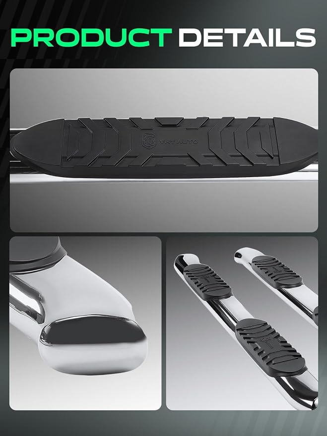 YHTAUTO 5 Inch Running Boards Side Steps Compatible with 2015-2026 Chevy Colorado & GMC Canyon (Crew Cab) 304 Stainless Steel Polished Oval Bent End, Truck Cab Side Step Rails Off-Road Accessories