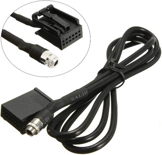 3.5mm AUX Cable Compatible with BMW E85 Z4 E39 E53 X3 X5 Mini Cooper, in-Car Female Audio Adapter Extension Cord, Plug and Play Car Stereo Input