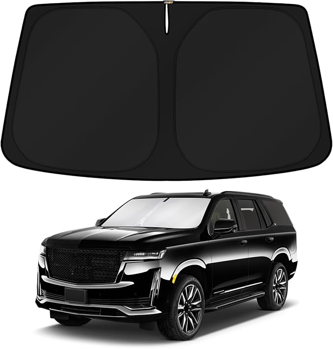 KUST Windshield Sun Shade for Cadillac Escalade Accessories 2021-2025 2026 Window Sunshade Sun Visor Protector Foldable Blocks UV Rays Keep Your Car Cooler