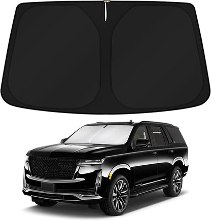 KUST Windshield Sun Shade for Cadillac Escalade Accessories 2021-2025 2026 Window Sunshade Sun Visor Protector Foldable Blocks UV Rays Keep Your Car Cooler