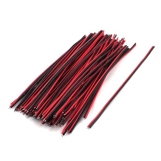 Uxcell 80Pair Red Black Flexible Tin Plated Breadboard Jumper Wires, 15 cm, 6"
