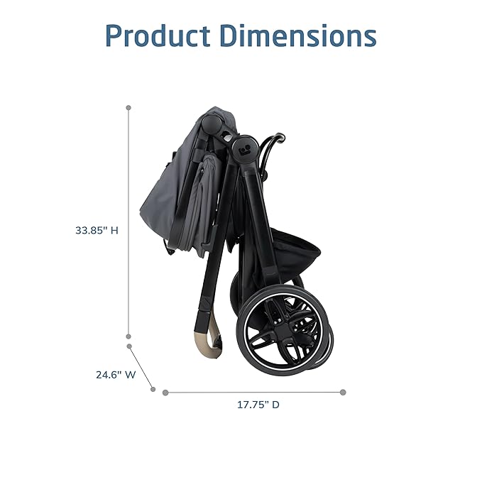 Maxi-Cosi Zelia Pro 5-in-1 Travel System with Mico Pro Infant Car Seat and Baby Stroller Combo, Reversible Seat, Large Wheels, Adjustable Handle, Newborn to Toddler, Lightweight, Sea Salt