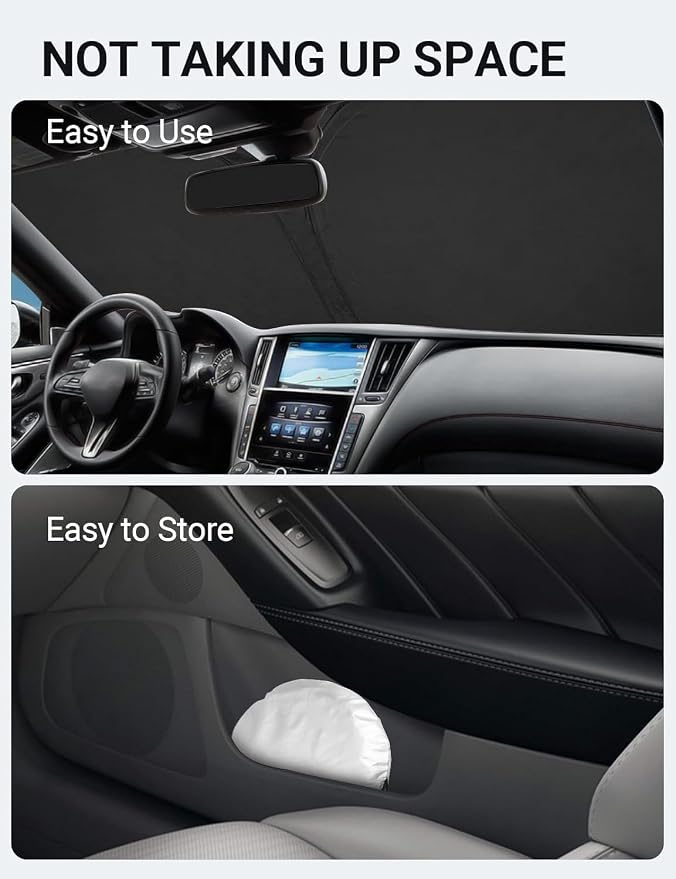 Proadsy 2026 Upgrade Front Windshield Sun Shade Foldable Sunshade Protector Custom Fit 2014-2024 Infiniti Q50 Sedan Accessories