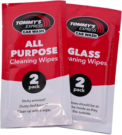 Tommy's Express Interior Cleaning Detail Kit 5 Pack | Microfiber Cloth, 2x Shop Towels, 2x All-Purpose Wipes, 2x Glass Streak-Free Wipes