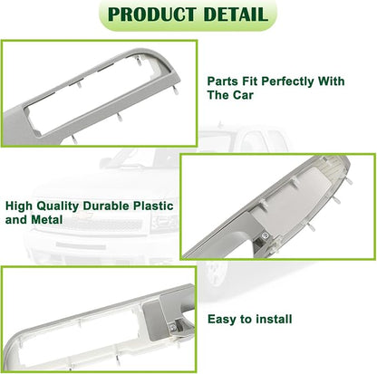926-740 Upgraded Door Armrest Repair Front Right Side Door Panel Handle Gray Compatible with 2010-2014 Chevy Silverado Suburban Avalanche Tahoe,GMC Sierra Yukon Replaces 84127326