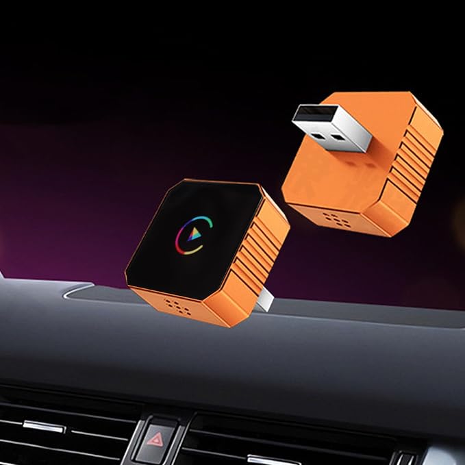 Tangxi Mini Wireless Car Play Adapter for iOS Phone, Converts Wired to Wireless for Car Play & Android Auto, Plug and, Fast Auto Reconnect, Stable Control (Color Pattern)