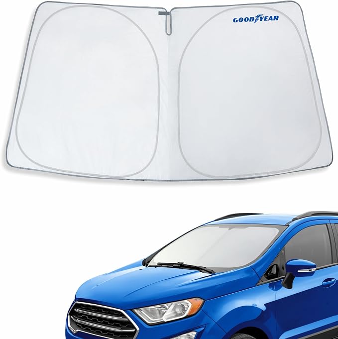 Goodyear Foldable Windshield Sunshade for Ford EcoSport 2018-2022, SUV car Accessories, Sunshade Cover, Sun Shade Car Windshield, Window Sun Blocker - GY008272