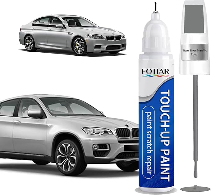Titan Silver Metallic 354 Touch up Paint for BMW-Exact Match Scratch Repair Kit 2-In-1 Premium Car Paint Pen for Chips & Nicks