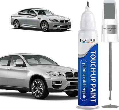 Titan Silver Metallic 354 Touch up Paint for BMW-Exact Match Scratch Repair Kit 2-In-1 Premium Car Paint Pen for Chips & Nicks