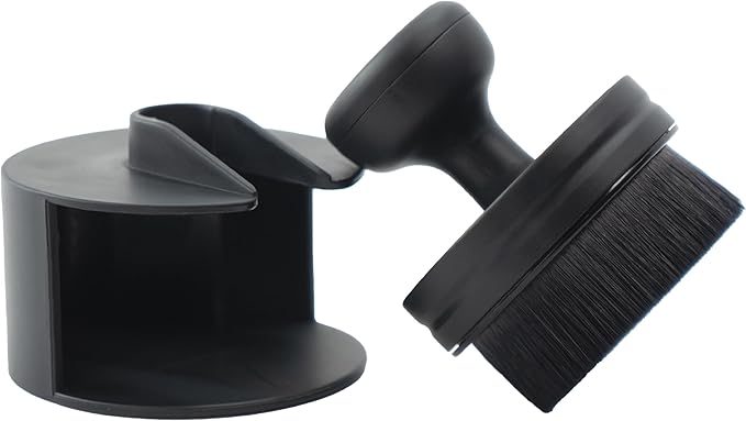 VIKING Tire Shine Applicator Brush, Automotive Tire Dressing Applicator Brush, Storage Stand Included for Detailing and Car Wash Kit, Black, 2.3 Inch Diameter