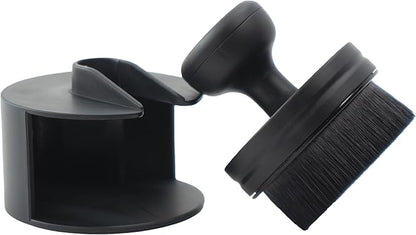 VIKING Tire Shine Applicator Brush, Automotive Tire Dressing Applicator Brush, Storage Stand Included for Detailing and Car Wash Kit, Black, 2.3 Inch Diameter