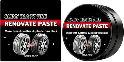 Premium Tire Coating & Trim Restorer, Bring Back the Original Deep Black Shine to Rubber and Plastic, Long Lasting Gloss Finish, Tire Coating Paste for Car Tire Plastic Trim Care