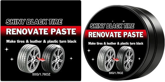 Premium Tire Coating & Trim Restorer, Bring Back the Original Deep Black Shine to Rubber and Plastic, Long Lasting Gloss Finish, Tire Coating Paste for Car Tire Plastic Trim Care