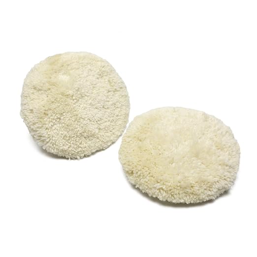 2PCS 7" Wool Double Sided Buffing Pad, 100% Natural Wool Pad with M16 Thread for 2-Sided Compound Cutting and Polishing (2PCS 7" Double Wool Buffing Pad)