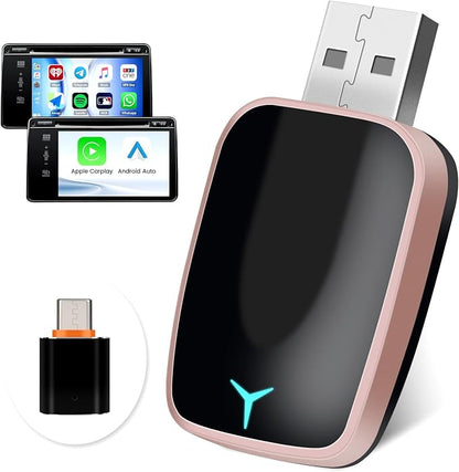CAMECHO 2-in-1 Wireless CarPlay Android Auto Car Adapter, Wireless Apple Car Play Android Auto Dongle, CarPlay Adapter Converts Factory Wired to Wireless, Plug & Play, Fast Connect No Delay